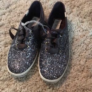 NIB Kate Spade .  Never worn Glitter Keds - blue.